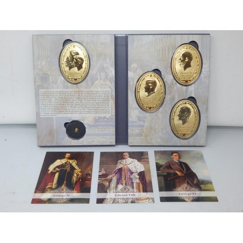 69 - 1936 Year of The Three Kings Set of Large Commemorative Jewel Set Medallions together with Gold Comm... 