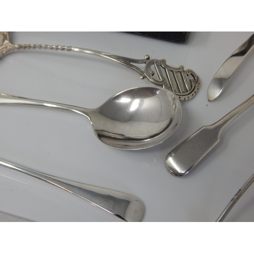 148M - A Cased Pair of Hallmarked Silver Sauce Ladles together with a Quantity of Hallmarked Silver Includi... 