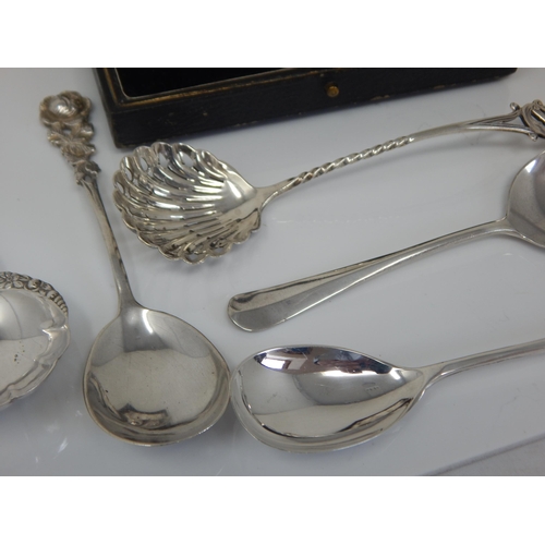 148M - A Cased Pair of Hallmarked Silver Sauce Ladles together with a Quantity of Hallmarked Silver Includi... 