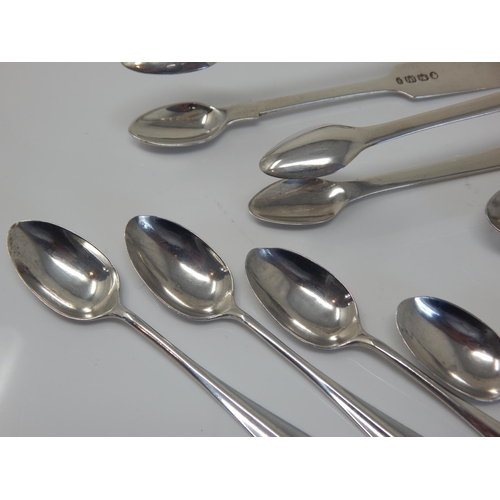 148N - A Quantity of Hallmarked Silver Including Georgian & Victorian Sugar Tongs & Spoons: Various Dates &... 