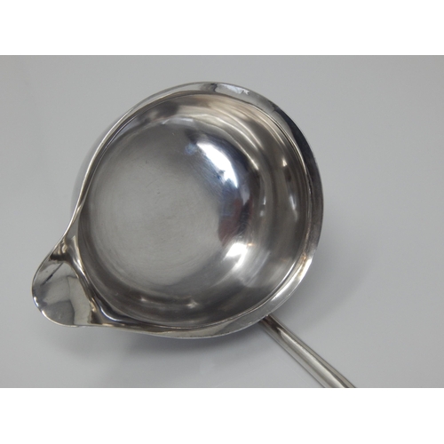 148X - 19th Century Silver Punch Ladle with Lipped Bowl on Twisted Baleen Handle with Silver terminal: Leng... 