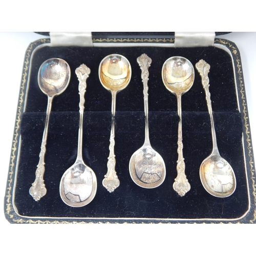 149D - A Set of 6 Silver Coffee Spoons Hallmarked Birmingham 1937 by A. J Bailey in original Fitted Case to... 