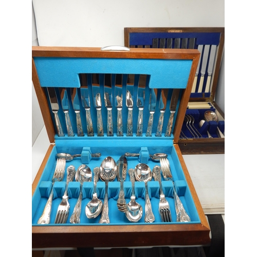 149E - A Canteen of Kings Pattern Silver Plated Cutlery together with a further part canteen of cutlery.