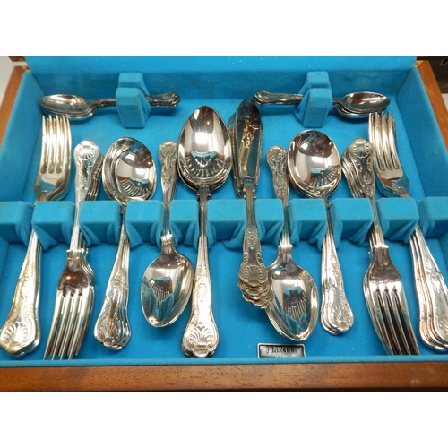 149E - A Canteen of Kings Pattern Silver Plated Cutlery together with a further part canteen of cutlery.