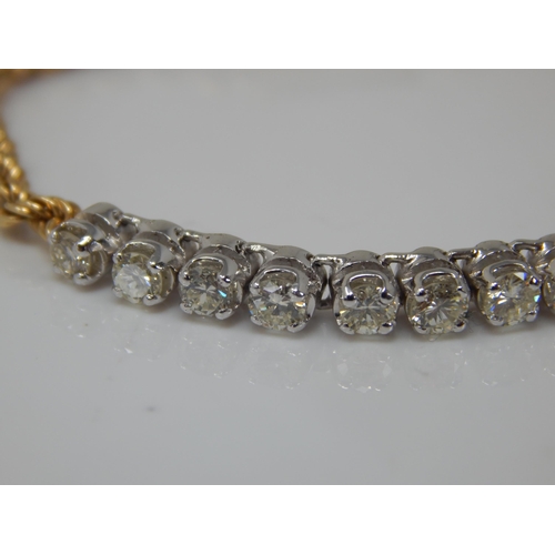 297 - 18ct Gold Diamond Bracelet Set with 14 Round Brilliant Cut Diamonds, L/M VS-SI totalling 1.61cts. Le... 