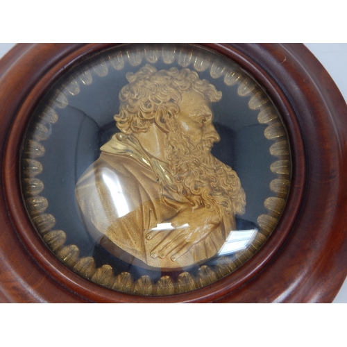 383 - A Pair of 19th Century Regency Ormolu Portrait Plaques of St Paul & Socrates in Circular Wooden Fram... 