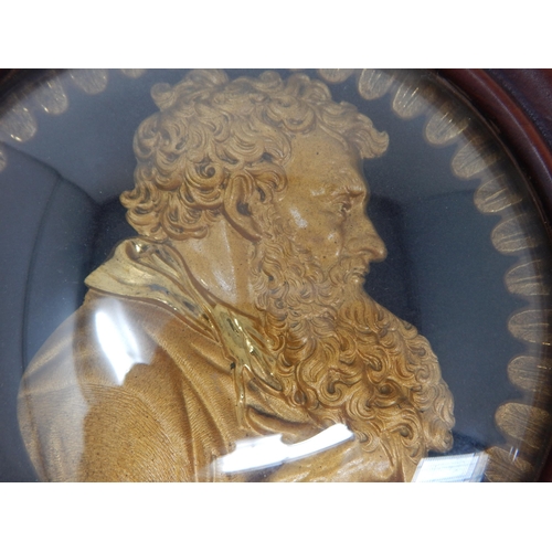 383 - A Pair of 19th Century Regency Ormolu Portrait Plaques of St Paul & Socrates in Circular Wooden Fram... 