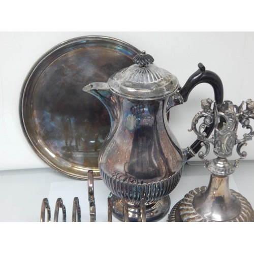 55 - A Quantity of Silver Plated Wares Including a WMF Epergne base etc