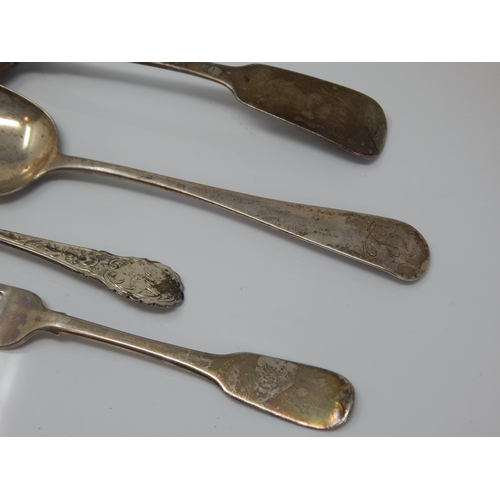 57 - Irish Silver Serving Spoon Hallmarked Dublin 1826 by Charles Marsh together with further Georgian & ... 