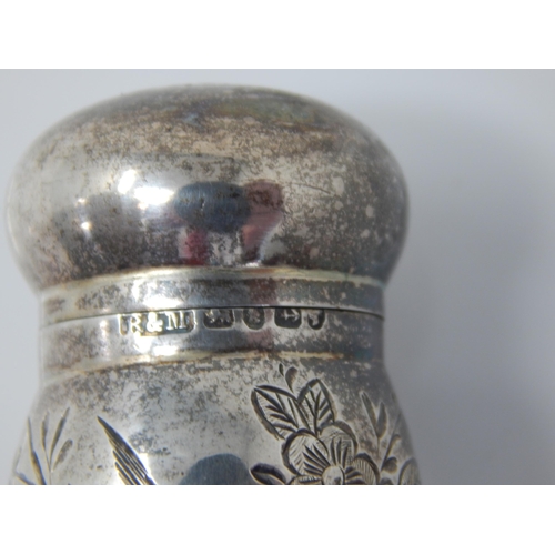 149F - Victorian Silver Perfume Bottle Hallmarked Birmingham 1884 by Robinson & McEwan with engraved aesthe... 