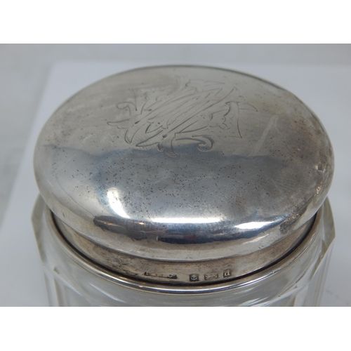 149K - Edwardian Silver topped Perfume Bottle Hallmarked Birmingham 1906 together with two Edwardian Silver... 