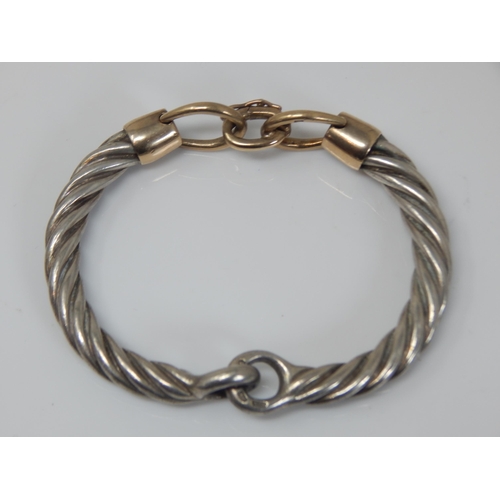 37 - GUCCI: Hallmarked 9ct Gold & Silver Bracelet Hallmarked London 1977