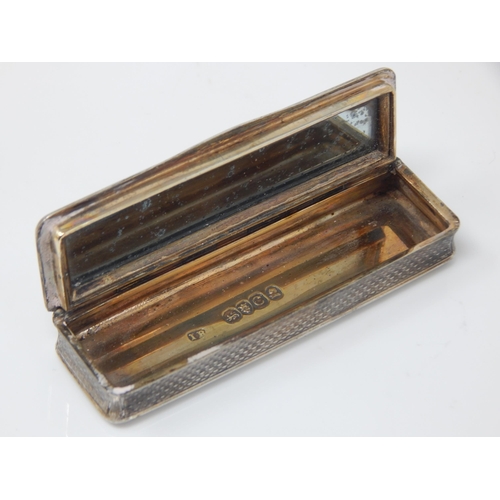 47 - George III Silver Toothpick Case with Interior Mirror & Hair Panel to Top: Hallmarked London 1818, M... 