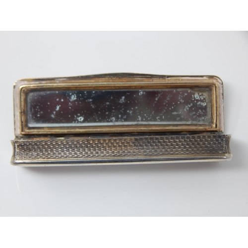 47 - George III Silver Toothpick Case with Interior Mirror & Hair Panel to Top: Hallmarked London 1818, M... 