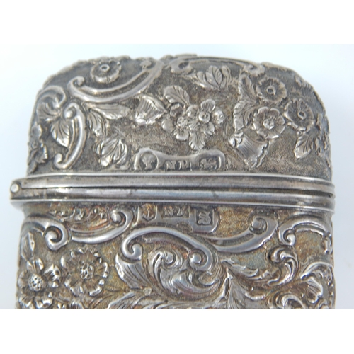 26 - Nathaniel Mills: A Victorian Silver Castle Top Cigar Case depicting Windsor & Warwick Castles: Hallm... 