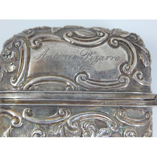 26 - Nathaniel Mills: A Victorian Silver Castle Top Cigar Case depicting Windsor & Warwick Castles: Hallm... 