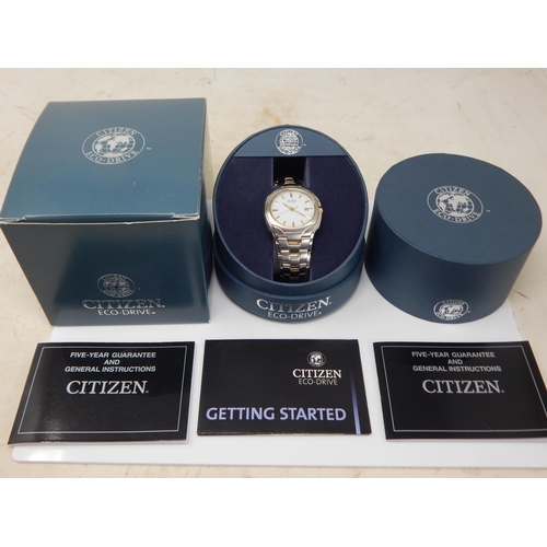 28 - Unworn Gentleman's Citizen Eco-Drive Wristwatch with Date Aperture in original Case with Outer Box &... 