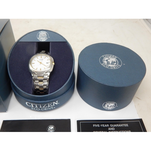 28 - Unworn Gentleman's Citizen Eco-Drive Wristwatch with Date Aperture in original Case with Outer Box &... 