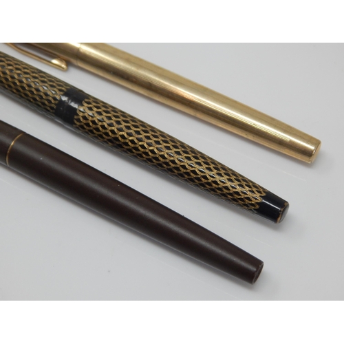 401 - Sheaffer Fountain Pen with 14ct Gold Nib together with two further pens by Cross & Parker