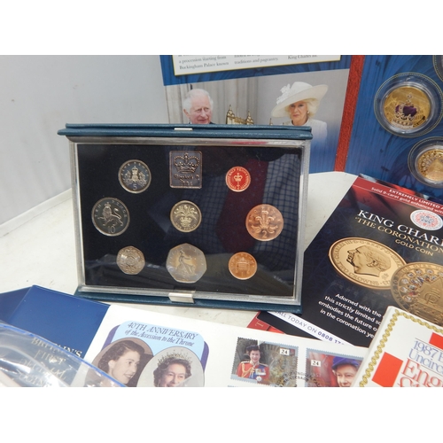 96A - A Quantity of Brilliant Uncirculated Year Sets together with a Collection of Commemorative Crowns & ... 