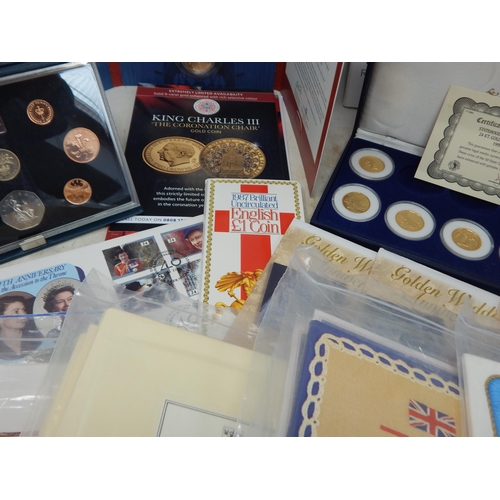 96A - A Quantity of Brilliant Uncirculated Year Sets together with a Collection of Commemorative Crowns & ... 