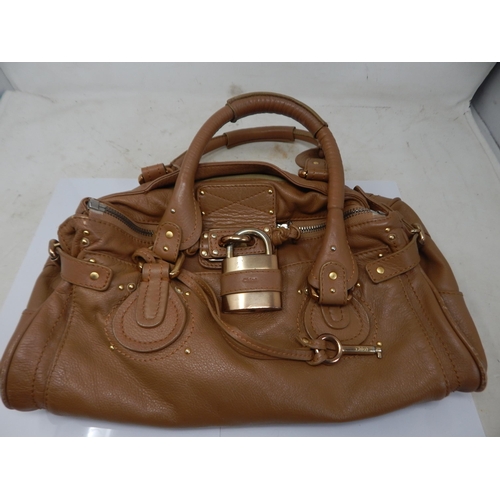 415 - Ladies Bags: Vintage PRADA in good condition, GUCCI in worn condition & CHLOE tan bag in good condit... 