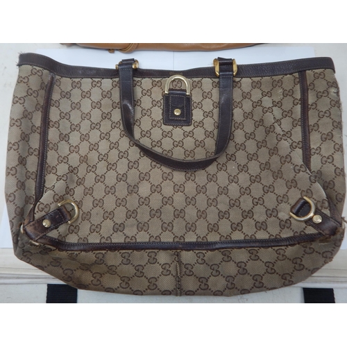 415 - Ladies Bags: Vintage PRADA in good condition, GUCCI in worn condition & CHLOE tan bag in good condit... 