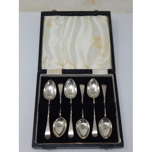 110A - Victorian Set of 6 Silver Coffee Spoons Hallmarked Birmingham 1896 by John Millward Banks in Fitted ... 