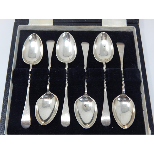 110A - Victorian Set of 6 Silver Coffee Spoons Hallmarked Birmingham 1896 by John Millward Banks in Fitted ... 