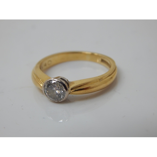 14A - 18ct Gold Diamond ring. The Diamond Estimated @ 0.50ct. Gross weight 3.1g.