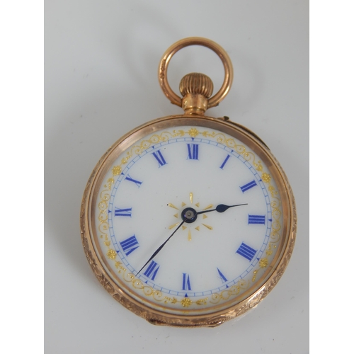 14C - 9ct Gold pocket watch gross weight 34.72g.