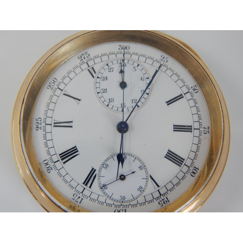 3 - Gentleman's 18ct Gold Pocket Watch with Stop Watch, gross weight 112.88g. Working when catalogued