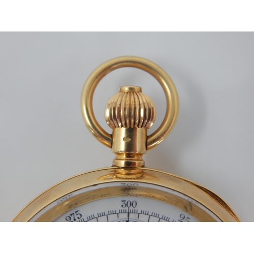 3 - Gentleman's 18ct Gold Pocket Watch with Stop Watch, gross weight 112.88g. Working when catalogued