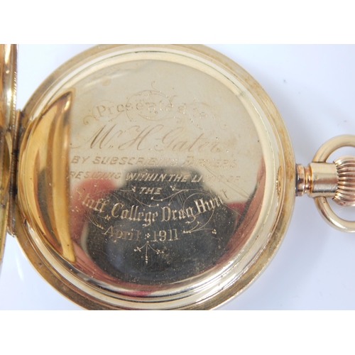 3 - Gentleman's 18ct Gold Pocket Watch with Stop Watch, gross weight 112.88g. Working when catalogued