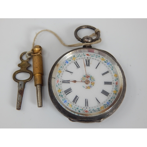 6 - Hallmarked Silver Pocket Watch with ornate dial