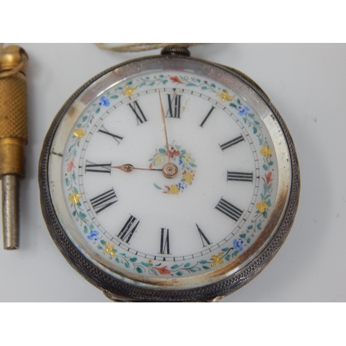 6 - Hallmarked Silver Pocket Watch with ornate dial