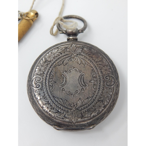 6 - Hallmarked Silver Pocket Watch with ornate dial