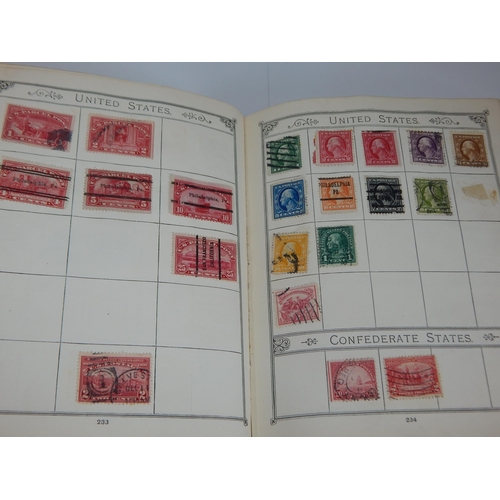 7 - Vintage Lincoln Stamp Album dated September 1915 containing a substantial collection of GB and World... 