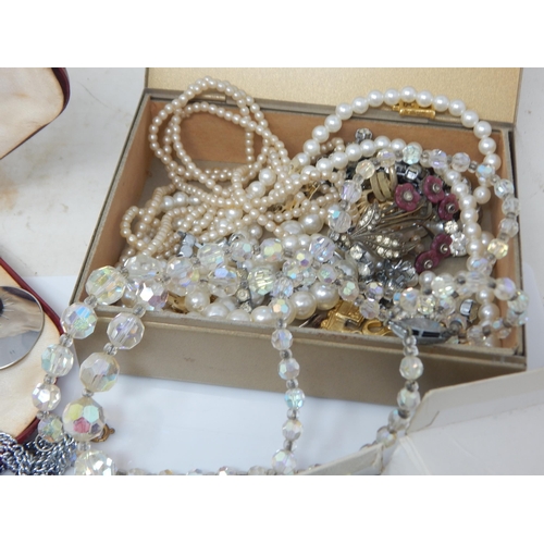 8 - Box of costume jewellery, etc