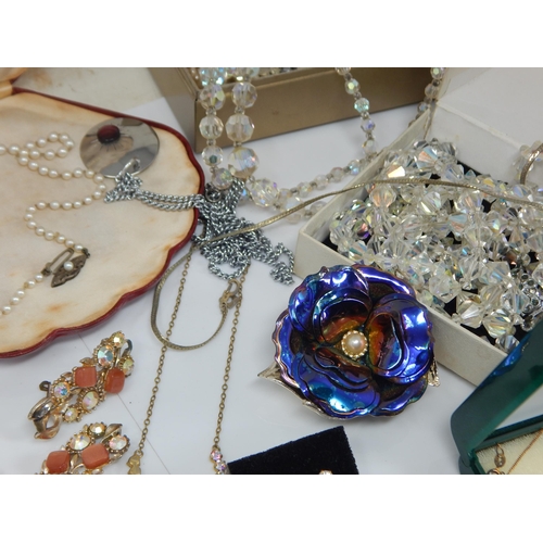 8 - Box of costume jewellery, etc