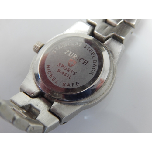 162K - Ladies Zurich Sport Wristwatch on Stainless Steel Bracelet Strap