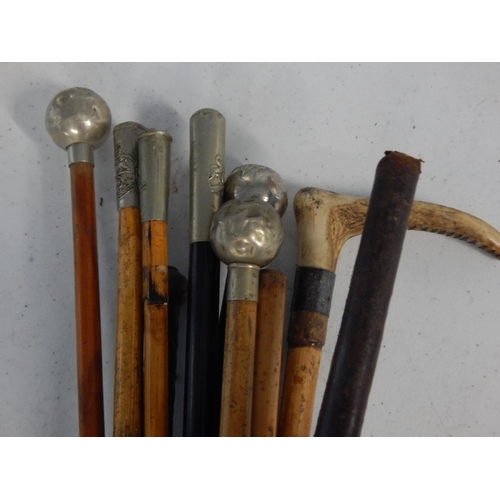 747 - 11 x various swagger sticks and riding crops including, Queens own, London rifles and the 2nd battal... 