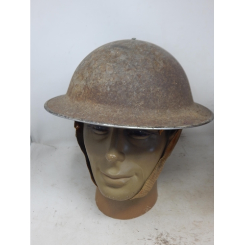 758 - WWII Steel Brodie Helmets (2) with Liners & Chin Straps