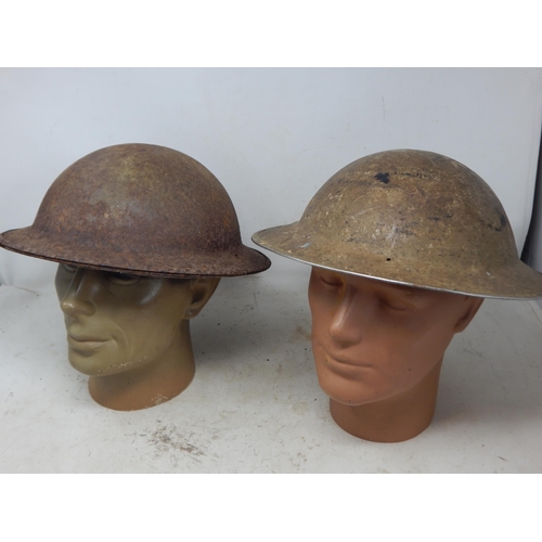 762 - WWII Steel Brodie Helmet Shells (2)