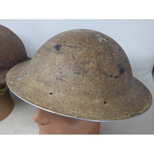 762 - WWII Steel Brodie Helmet Shells (2)