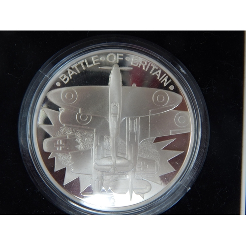 99H - Royal Mint Large Silver Battle of Britain Fiftieth Anniversary Medallion 1990 in Case of Issue (53.3... 