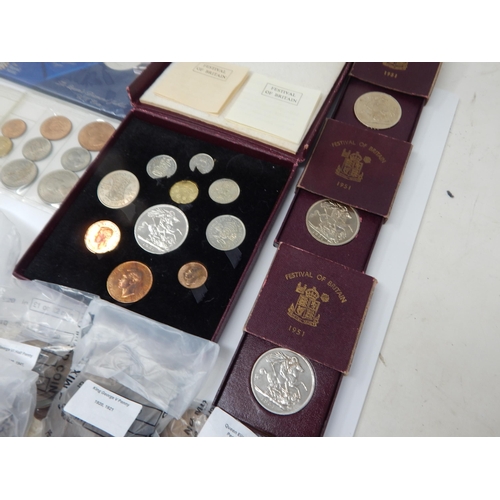 99M - 1951 Festival of Britain 10 coin set, 3 x 1951 crowns, 1953 coronation sets, QEII Diamond Jubilee Co... 