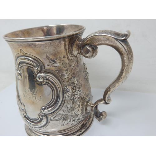 100A - George II Silver Tankard Hallmarked London 1738 by Richard Bayley: Weight 344g