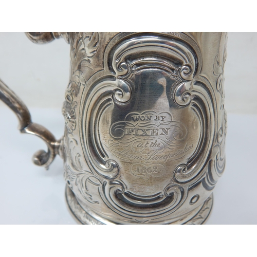 100A - George II Silver Tankard Hallmarked London 1738 by Richard Bayley: Weight 344g