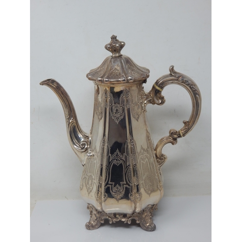 100D - Victorian Silver Coffee Pot Hallmarked London 1846 by Edward, Edward Junior, John & William Barnard:... 